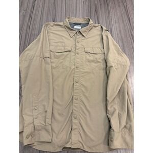 Columbia Omni-Shade Men's UV Protect Vented Fishing Hiking Shirt Tan XL Nylon
